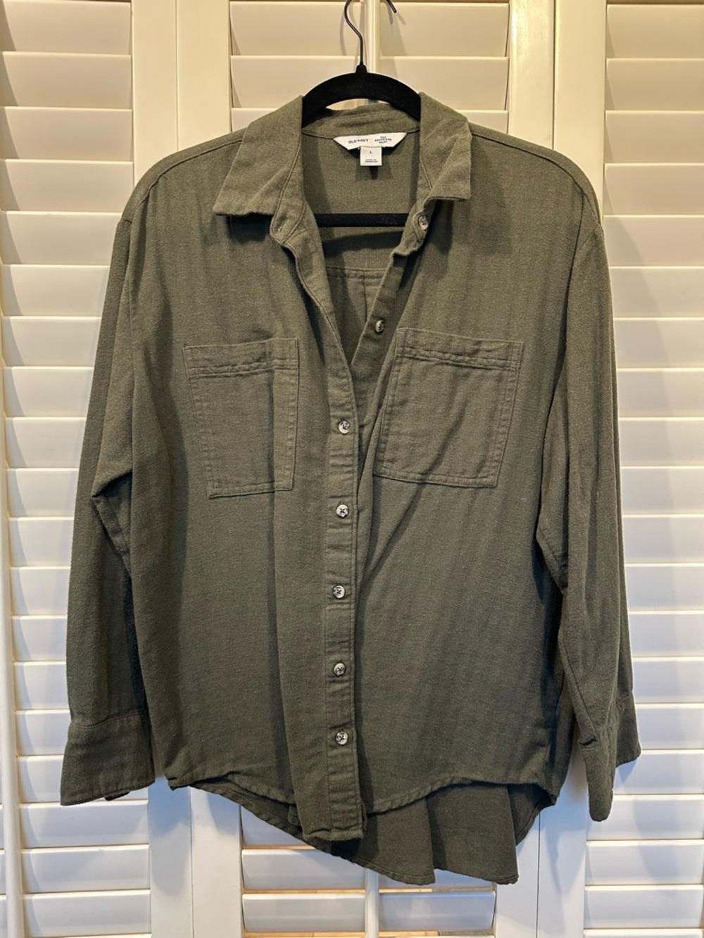 Old Navy Olive Green Boyfriend Shirt